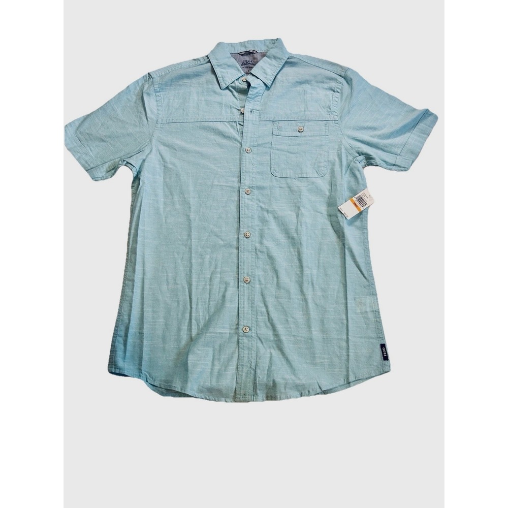 IZOD Saltwater Shirt NEW Men's‎ SMALL- Relaxed Classics Light Blue Button Up